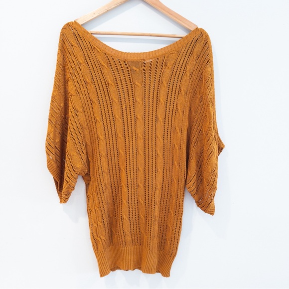 Arden B Silk Blend Open Weave Dolman Sleeve Sweater Size Large - Picture 6 of 8